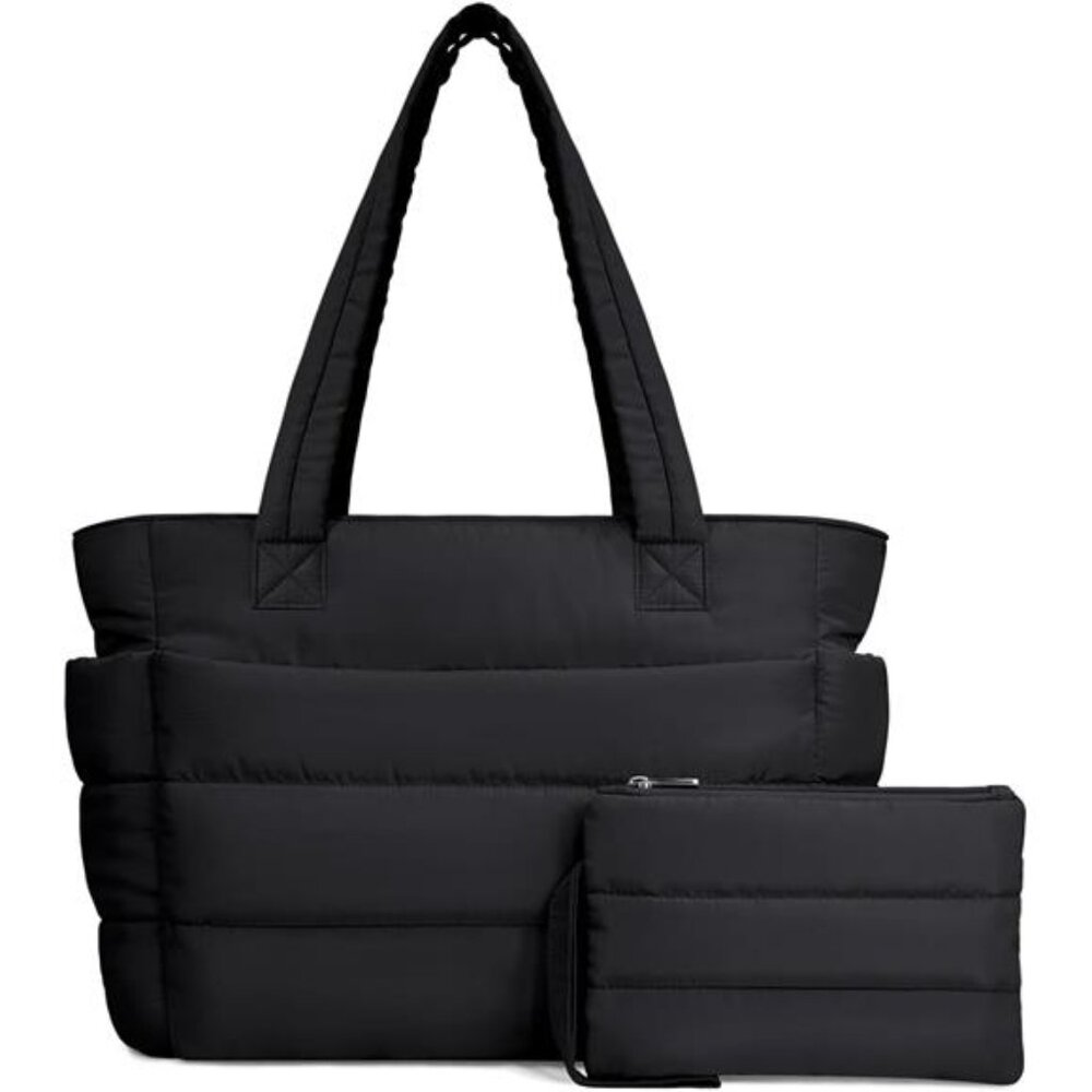 Puffer Tote Bag for Women, Lightweight Puffy Handbag